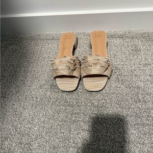 Women's Beige Slide Sandals